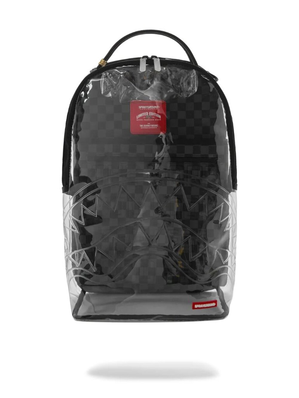 CLEAR DLX BACKPACK - CHECKED OUT (GRAY BLK CHECK) SPRAYGROUND